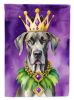 Great Dane King of Mardi Gras House Flag Large Porch Sleeve Pole Decorative Outside Yard Banner Artwork Wall Hanging, Polyester, House Size