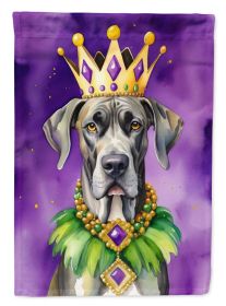 Great Dane King of Mardi Gras House Flag Large Porch Sleeve Pole Decorative Outside Yard Banner Artwork Wall Hanging, Polyester, House Size (Default: Default)