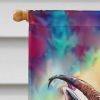 Hippie Animal Goat House Flag Large Porch Sleeve Pole Decorative Outside Yard Banner Artwork Wall Hanging, Polyester, House Size, Multicolor