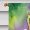 Samoyed King of Mardi Gras House Flag Large Porch Sleeve Pole Decorative Outside Yard Banner Artwork Wall Hanging, Polyester, House Size, Multicolor