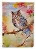 Eastern Screech Owl House Flag Large Porch Sleeve Pole Decorative Outside Yard Banner Artwork Wall Hanging, Polyester, House Size, Multicolor