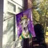 Whippet King of Mardi Gras House Flag Large Porch Sleeve Pole Decorative Outside Yard Banner Artwork Wall Hanging, Polyester, House Size, Multicolor