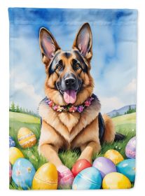German Shepherd Easter Egg Hunt House Flag Large Porch Sleeve Pole Decorative Outside Yard Banner Artwork Wall Hanging, Polyester, House Size (Default: Default)