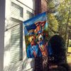 All American Otterhound House Flag Large Porch Sleeve Pole Decorative Outside Yard Banner Artwork Wall Hanging, Polyester, House Size, Multicolor