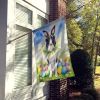 Borzoi Easter Egg Hunt House Flag Large Porch Sleeve Pole Decorative Outside Yard Banner Artwork Wall Hanging, Polyester, House Size, Multicolor