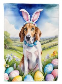 English Foxhound Easter Egg Hunt House Flag Large Porch Sleeve Pole Decorative Outside Yard Banner Artwork Wall Hanging, Polyester, House Size (Default: Default)