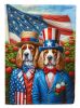 All American Clumber Spaniel House Flag Large Porch Sleeve Pole Decorative Outside Yard Banner Artwork Wall Hanging, Polyester, House Size, Multicolor