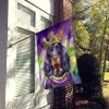 Gordon Setter King of Mardi Gras House Flag Large Porch Sleeve Pole Decorative Outside Yard Banner Artwork Wall Hanging, Polyester, House Size