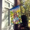 Cocker Spaniel Easter Egg Hunt House Flag Large Porch Sleeve Pole Decorative Outside Yard Banner Artwork Wall Hanging, Polyester, House Size