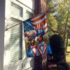 All American Doberman Pinscher House Flag Large Porch Sleeve Pole Decorative Outside Yard Banner Artwork Wall Hanging, Polyester, House Size