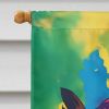 Hippie Animal Owl House Flag Large Porch Sleeve Pole Decorative Outside Yard Banner Artwork Wall Hanging, Polyester, House Size, Multicolor