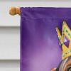 Redbone Coonhound King of Mardi Gras House Flag Large Porch Sleeve Pole Decorative Outside Yard Banner Artwork Wall Hanging, Polyester, House Size