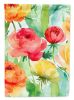 Ranunculus in Watercolor House Flag Large Porch Sleeve Pole Decorative Outside Yard Banner Artwork Wall Hanging, Polyester, House Size, Multicolor