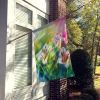 Utah Sego Lilies in Watercolor House Flag Large Porch Sleeve Pole Decorative Outside Yard Banner Artwork Wall Hanging, Polyester, House Size