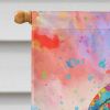 Black Labrador Hippie Dawg House Flag Large Porch Sleeve Pole Decorative Outside Yard Banner Artwork Wall Hanging, Polyester, House Size, Multicolor