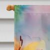 Lilies in Watercolor House Flag Large Porch Sleeve Pole Decorative Outside Yard Banner Artwork Wall Hanging, Polyester, House Size, Multicolor