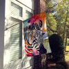 Zebra House Flag Large Porch Sleeve Pole Decorative Outside Yard Banner Artwork Wall Hanging, Polyester, House Size, Multicolor