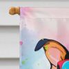 Doberman Pinscher Hippie Dawg House Flag Large Porch Sleeve Pole Decorative Outside Yard Banner Artwork Wall Hanging, Polyester, House Size