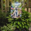 White Poodle Spring Path Garden Flag Mailbox Flag Decorative Yard Flag Banner Outside Patio Artwork Yard Flower Beds, Garden Size, Multicolor