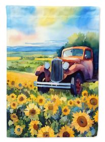 Kansas Sunflowers in Watercolor House Flag Large Porch Sleeve Pole Decorative Outside Yard Banner Artwork Wall Hanging, Polyester, House Size (Default: Default)