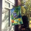 Massachusetts Mayflowers in Watercolor House Flag Large Porch Sleeve Pole Decorative Outside Yard Banner Artwork Wall Hanging, Polyester, House Size