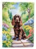 Cocker Spaniel Spring Path Garden Flag Mailbox Flag Decorative Yard Flag Banner Outside Patio Artwork Yard Flower Beds, Garden Size, Multicolor