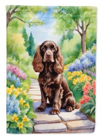Cocker Spaniel Spring Path Garden Flag Mailbox Flag Decorative Yard Flag Banner Outside Patio Artwork Yard Flower Beds, Garden Size, Multicolor (Default: Default)