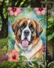 Saint Bernard Luau Garden Flag Mailbox Flag Decorative Yard Flag Banner Outside Patio Artwork Yard Flower Beds, Garden Size, Multicolor