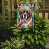 Saint Bernard Luau Garden Flag Mailbox Flag Decorative Yard Flag Banner Outside Patio Artwork Yard Flower Beds, Garden Size, Multicolor