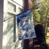 White Tiger House Flag Large Porch Sleeve Pole Decorative Outside Yard Banner Artwork Wall Hanging, Polyester, House Size, Multicolor