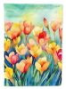 Freesias in Watercolor House Flag Large Porch Sleeve Pole Decorative Outside Yard Banner Artwork Wall Hanging, Polyester, House Size, Multicolor