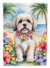 Lhasa Apso Luau Garden Flag Mailbox Flag Decorative Yard Flag Banner Outside Patio Artwork Yard Flower Beds, Garden Size, Multicolor