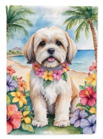 Lhasa Apso Luau Garden Flag Mailbox Flag Decorative Yard Flag Banner Outside Patio Artwork Yard Flower Beds, Garden Size, Multicolor (Default: Default)