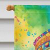 Golden Retriever Hippie Dawg House Flag Large Porch Sleeve Pole Decorative Outside Yard Banner Artwork Wall Hanging, Polyester, House Size, Multicolor