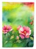 Iowa Wild Prairie Roses in Watercolor House Flag Large Porch Sleeve Pole Decorative Outside Yard Banner Artwork Wall Hanging, Polyester, House Size
