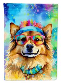 Hippie Dawg House Flag Large Porch Sleeve Pole Decorative Outside Yard Banner Artwork Wall Hanging, Polyester, House Size, Multicolor (Default: Default)