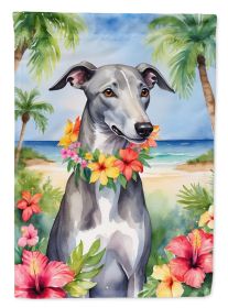 Greyhound Luau Garden Flag Mailbox Flag Decorative Yard Flag Banner Outside Patio Artwork Yard Flower Beds, Garden Size, Multicolor (Default: Default)