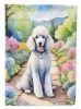 White Poodle Spring Path Garden Flag Mailbox Flag Decorative Yard Flag Banner Outside Patio Artwork Yard Flower Beds, Garden Size, Multicolor