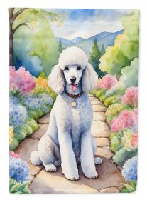 White Poodle Spring Path Garden Flag Mailbox Flag Decorative Yard Flag Banner Outside Patio Artwork Yard Flower Beds, Garden Size, Multicolor (Default: Default)