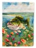 Largemouth Bass House Flag Large Porch Sleeve Pole Decorative Outside Yard Banner Artwork Wall Hanging, Polyester, House Size, Multicolor