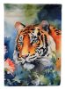 Tiger House Flag Large Porch Sleeve Pole Decorative Outside Yard Banner Artwork Wall Hanging, Polyester, House Size, Multicolor