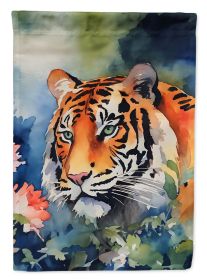 Tiger House Flag Large Porch Sleeve Pole Decorative Outside Yard Banner Artwork Wall Hanging, Polyester, House Size, Multicolor (Default: Default)