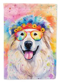 Great Pyrenees Hippie Dawg House Flag Large Porch Sleeve Pole Decorative Outside Yard Banner Artwork Wall Hanging, Polyester, House Size, Multicolor (Default: Default)