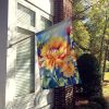 Chrysanthemums in Watercolor House Flag Large Porch Sleeve Pole Decorative Outside Yard Banner Artwork Wall Hanging, Polyester, House Size, Multicolor