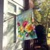 Roses in Watercolor House Flag Large Porch Sleeve Pole Decorative Outside Yard Banner Artwork Wall Hanging, Polyester, House Size, Multicolor