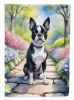 Boston Terrier Spring Path Garden Flag Mailbox Flag Decorative Yard Flag Banner Outside Patio Artwork Yard Flower Beds, Garden Size, Multicolor