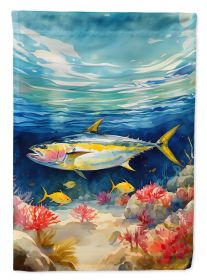 Yellowfin Tuna House Flag Large Porch Sleeve Pole Decorative Outside Yard Banner Artwork Wall Hanging, Polyester, House Size, Multicolor (Default: Default)