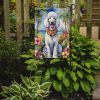 White Poodle Luau Garden Flag Mailbox Flag Decorative Yard Flag Banner Outside Patio Artwork Yard Flower Beds, Garden Size, Multicolor