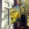 Nebraska Goldenrod in Watercolor House Flag Large Porch Sleeve Pole Decorative Outside Yard Banner Artwork Wall Hanging, Polyester, House Size