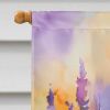 Lavender in Watercolor House Flag Large Porch Sleeve Pole Decorative Outside Yard Banner Artwork Wall Hanging, Polyester, House Size, Multicolor